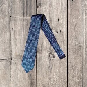 Bruno Piattelli Roma Printed Silk Tie Blue
